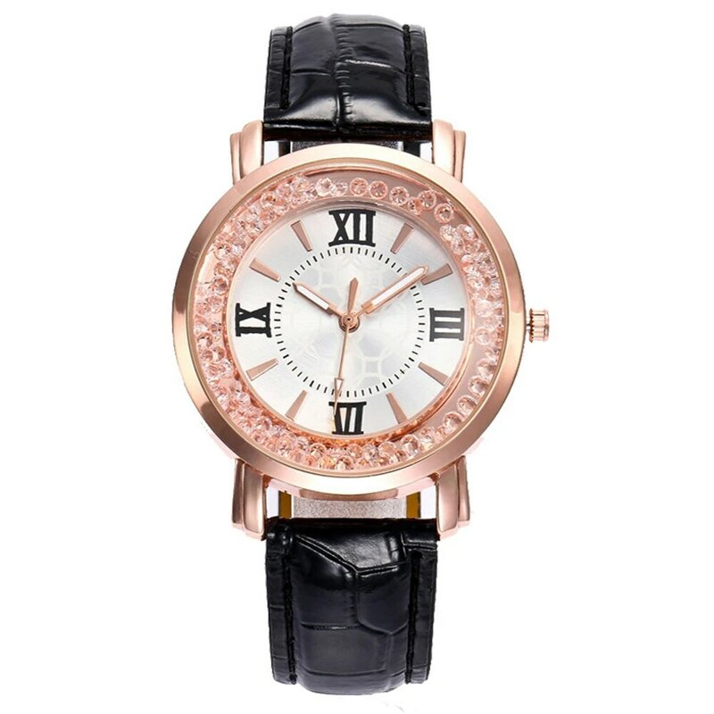 2024 Vintage Classic Simple Women Watch Leisure  Auger Leather Stainless Steel Quartz  Wristwatch