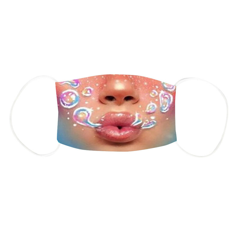 Mascarilla facial lavable reutilizable para mujer, Máscara protectora de grado clínico, transpirable, con estampado de maquillaje, para exteriores