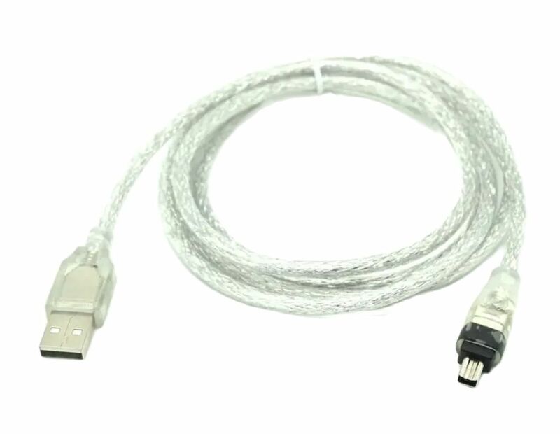 Firewire IEEE 1394 Masculino para USB 2.0 Masculino Cabo de Dados, Conversor Adaptador, Cabo para Câmera, Cartão de Aquisição DV, 1.5m, 4Pin, 6 Pin