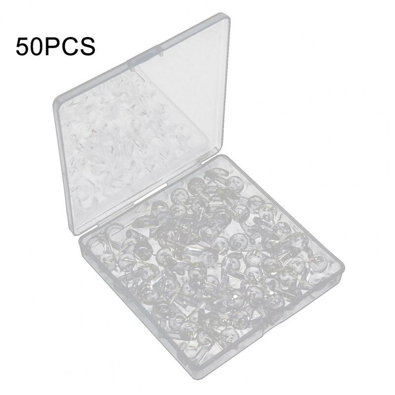 Bulletin Thumbtack Map Pin with Plastic Box Versatile Office Home Supplies 50pcs Push Pin with Hook Plastic Box for Cork