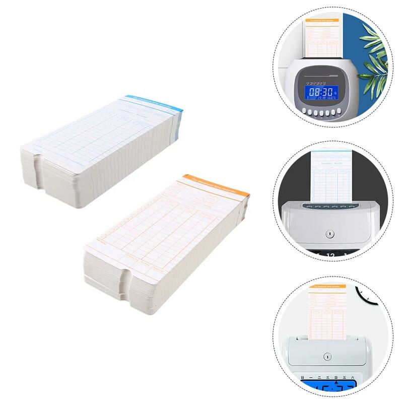 200 Sheets English Attendance Card Punching Commute Warehouse Paper Jam Office Timecards Recording