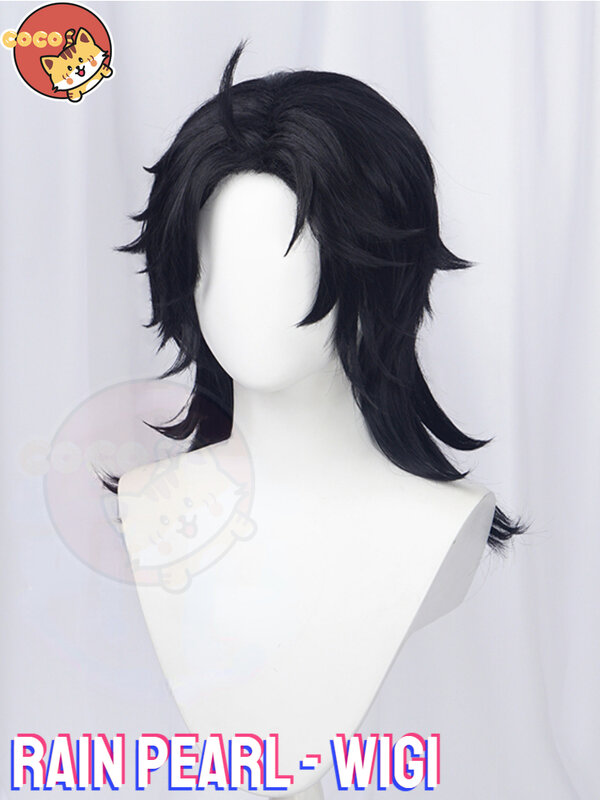 Identity V Rain Pearl Acrobat Cosplay Wig Game Identity V Mike Morton Wig Rain Pearl Cosplay Medium Length Black Wig CoCos