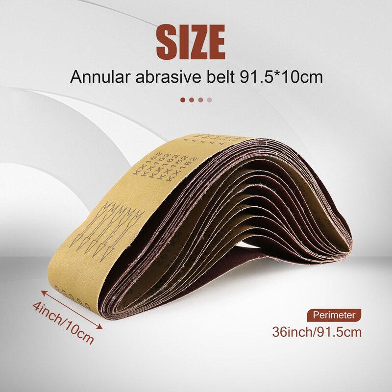 10 Pcs 4 X 36 Inch Aluminum Oxide Sanding Belts Heavy Duty Sanding Belts Multipurpose Abrasive Belts For Belt Sander