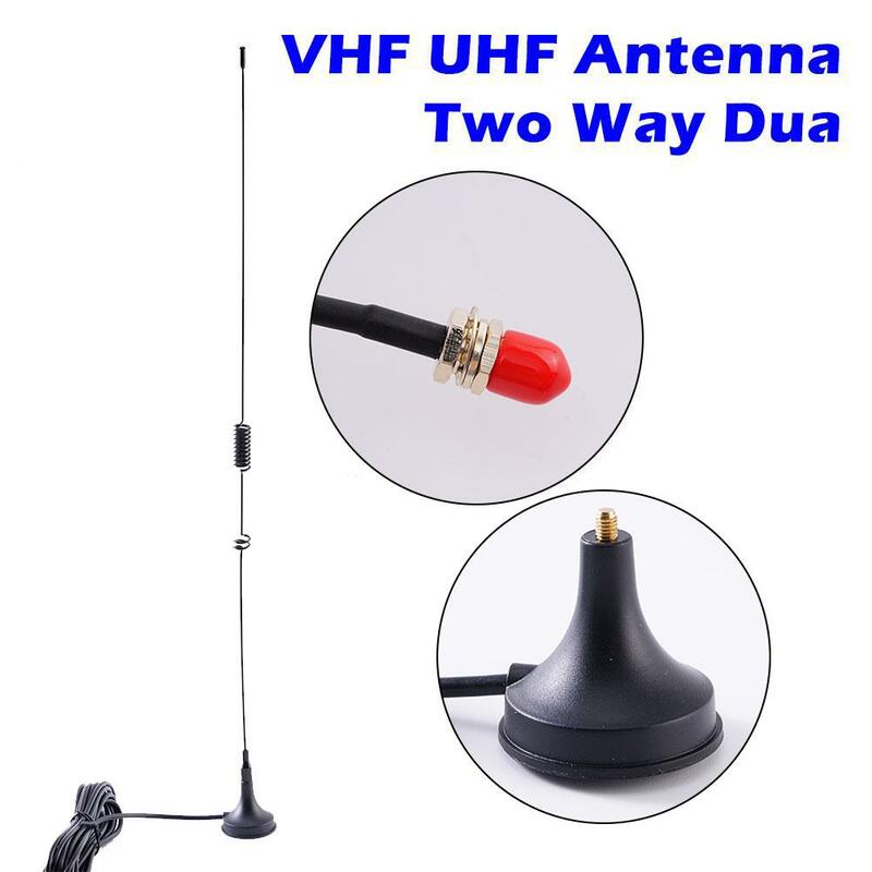 VHF UHF Antenne Zwei-Wege-Dual-Bänder 3dbi Gain SMA weibliche Magnet basis für Knoten Handheld Lorawan Baofeng Autoradio Walkie Talkie