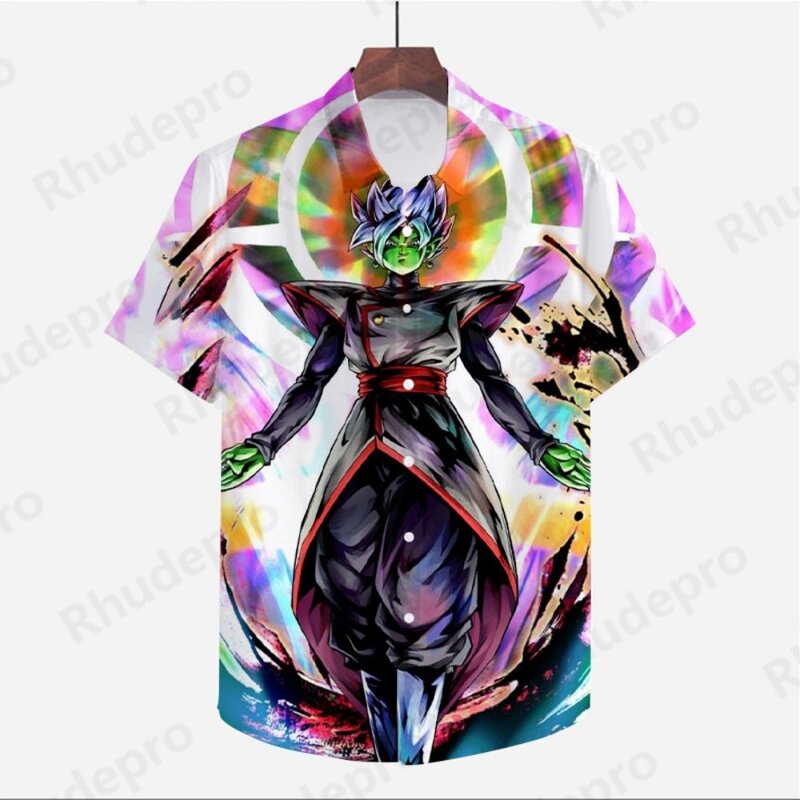 Мужская летняя рубашка с принтом Dragon Ball Z Y2k