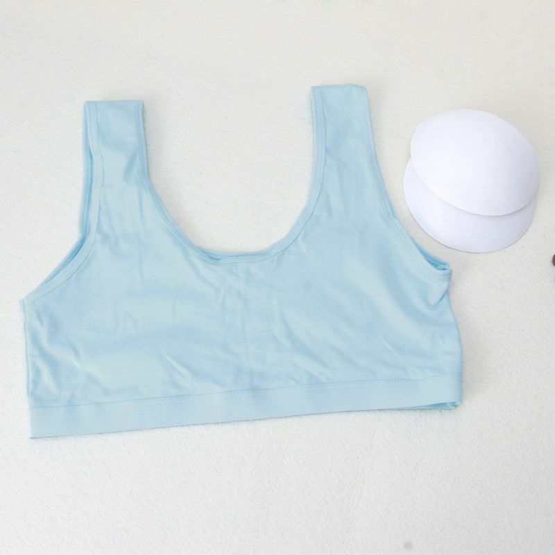 Áo ngực tập luyện cho bé gái bằng vải cotton mềm mại phổ biến với miếng đệm có thể tháo rời Áo lót tập cho bé gái dành cho các