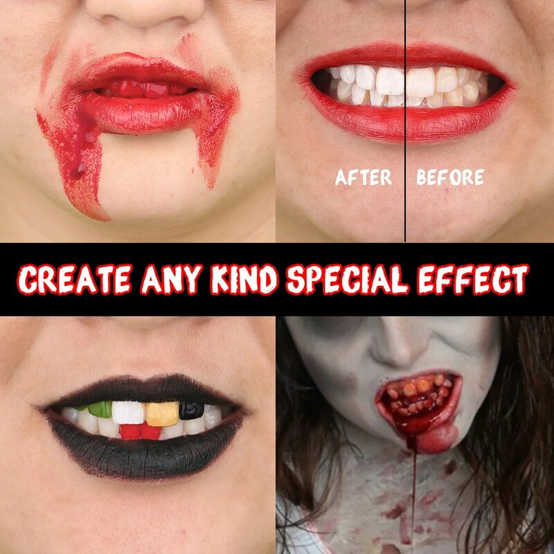 Depvision Tooth Paint Makeup colorato Non tossico per Halloween Party Cosplay Cosmetics Pigment