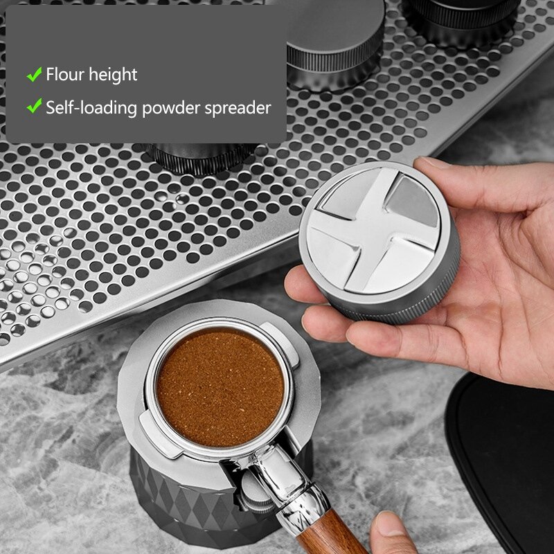Dispenser kopi baja tahan karat 58Mm, untuk dasar Dispenser Espresso, aksesoris kopi Sensor gravitasi empat dayung