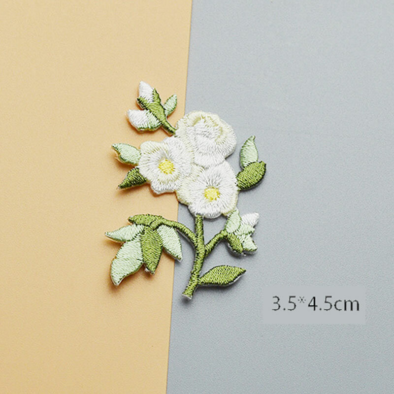 1 PC Embroidery Rose Flower Patch Sew On Patches Applique For Clothes Coat Shoes Bags Jean DIY Floral Accessories