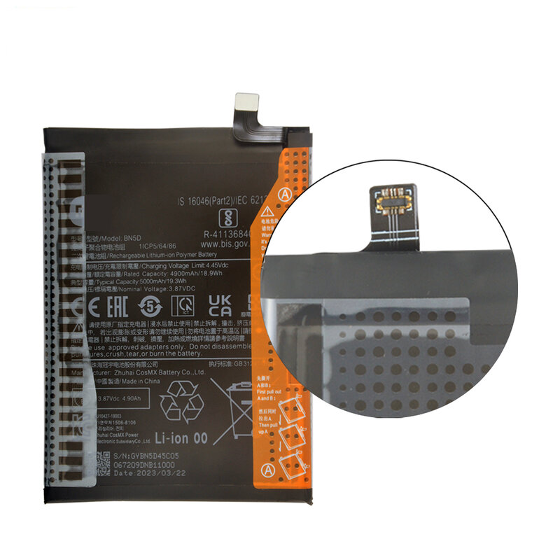 BN5D Bateria de Substituição para Xiaomi Redmi Note, Bateria 100% Original, 4G, 11 S, 11 S, 4G, M4 PRO, 4G, Ferramentas, Bateria