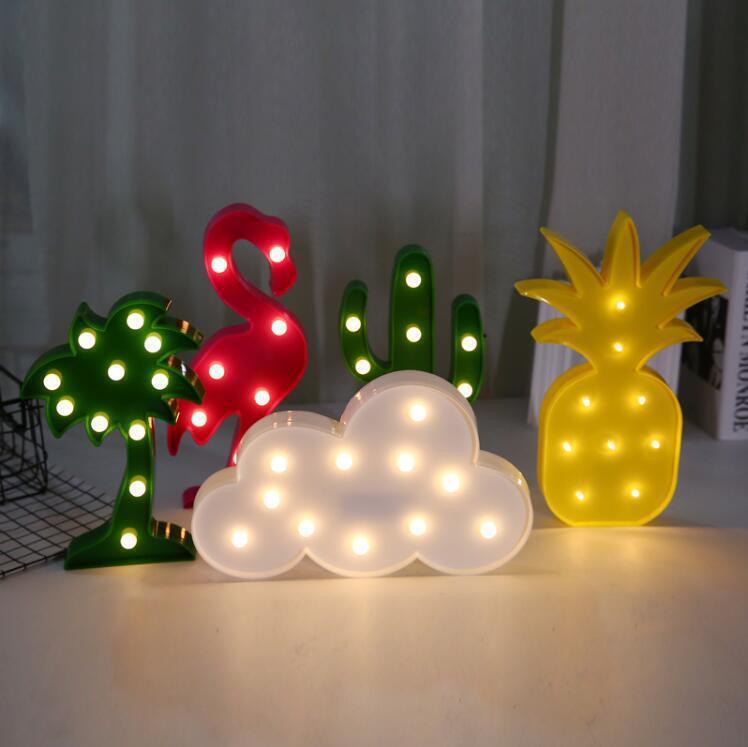 Luz LED de noche para decoración de habitación de niños, nube, estrella, Luna, arcoíris, Navidad, boda