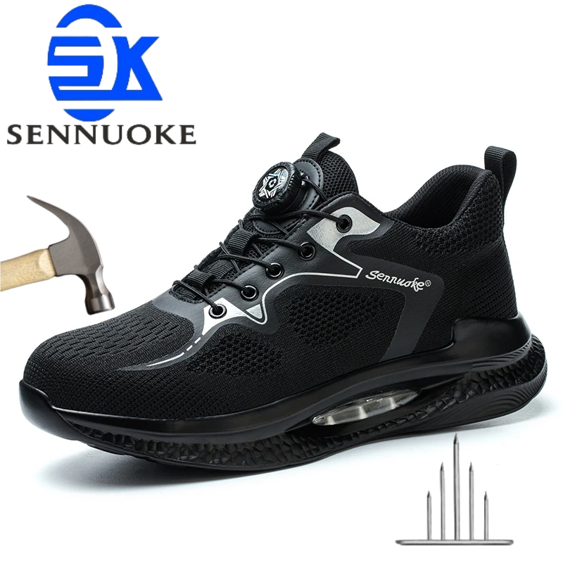 Heren Werk-En Veiligheidsschoenen Man Voor Werkschoenen Stalen Neus Lichtgewicht Bescherming Voor De Voeten Schoeisel Gratis Verzending Sneakers