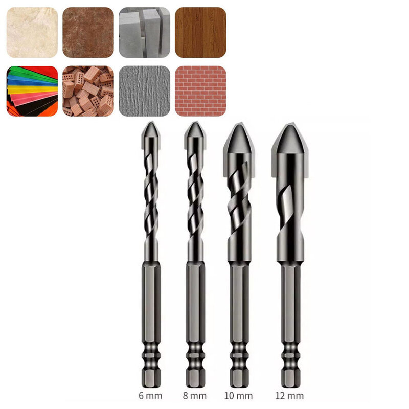 1pc 6/8/10/12mm High Hardness Eccentric Drill Precision Drilling Bit Double U-shaped Chip Flute For Ceramic Tile