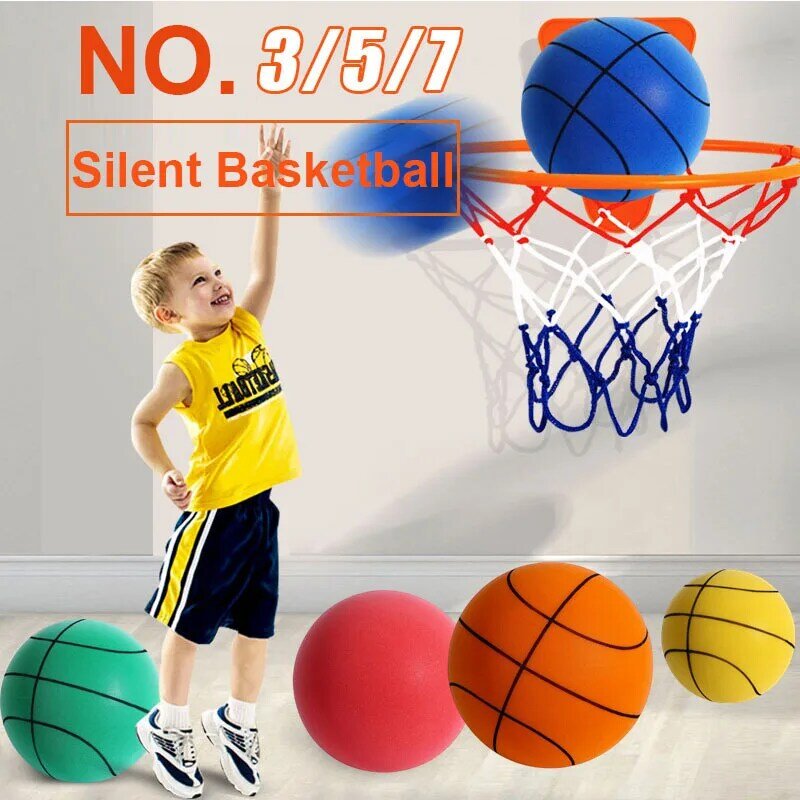 Stille Basketbal Indoor Mute Pat Ball Stille Basketbal 24Cm No.3/5/7 Zacht Schuim Basketbal Voor Kinderen Volwassen