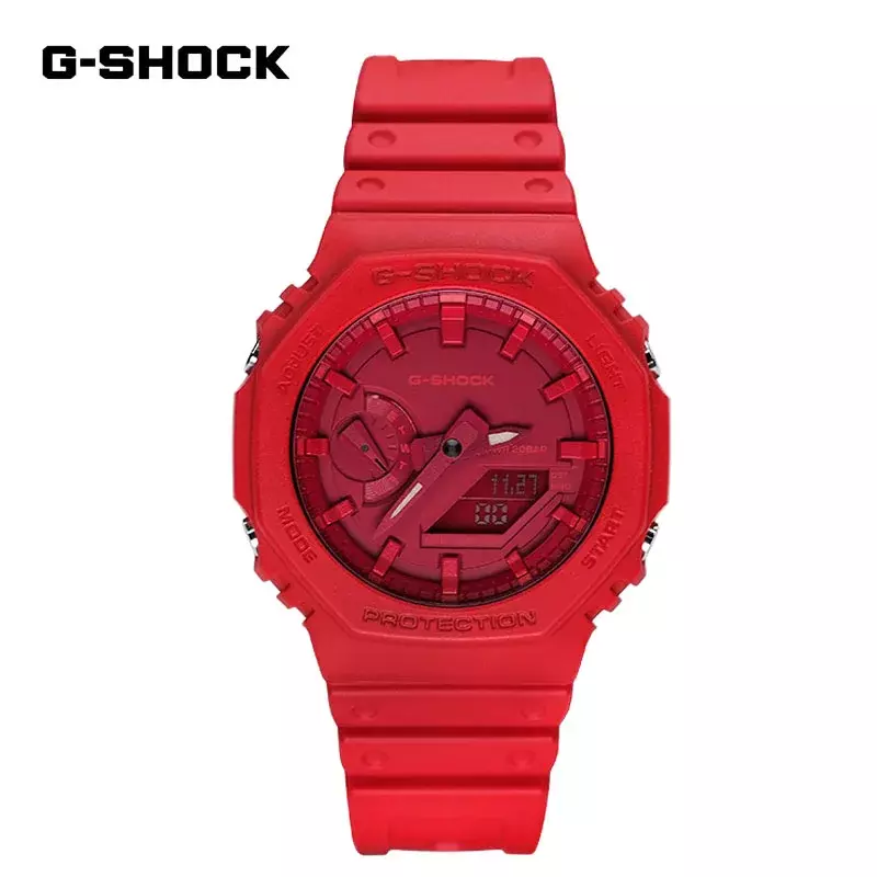 G-SHOCK 남성용 캐주얼 시계, 다기능 야외 스포츠, 충격 방지 LED 다이얼, 듀얼 디스플레이, 남성용 쿼츠 시계, GA2100