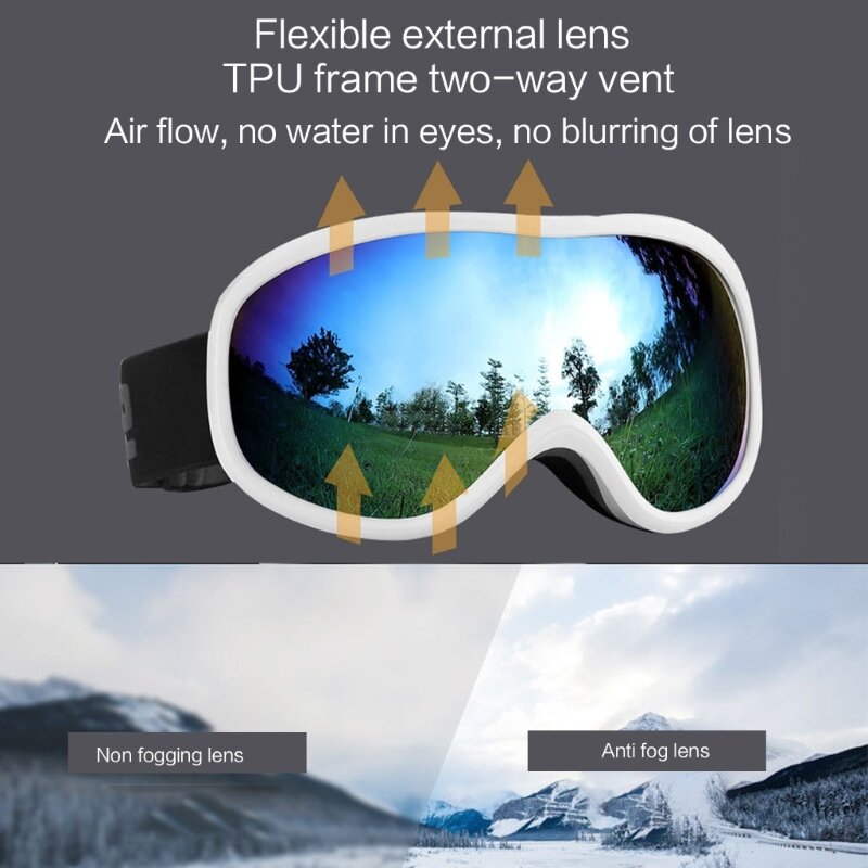 Anti-fog Snowboard Goggles Double Layers Ski Goggles UV-Protection Ski Goggles