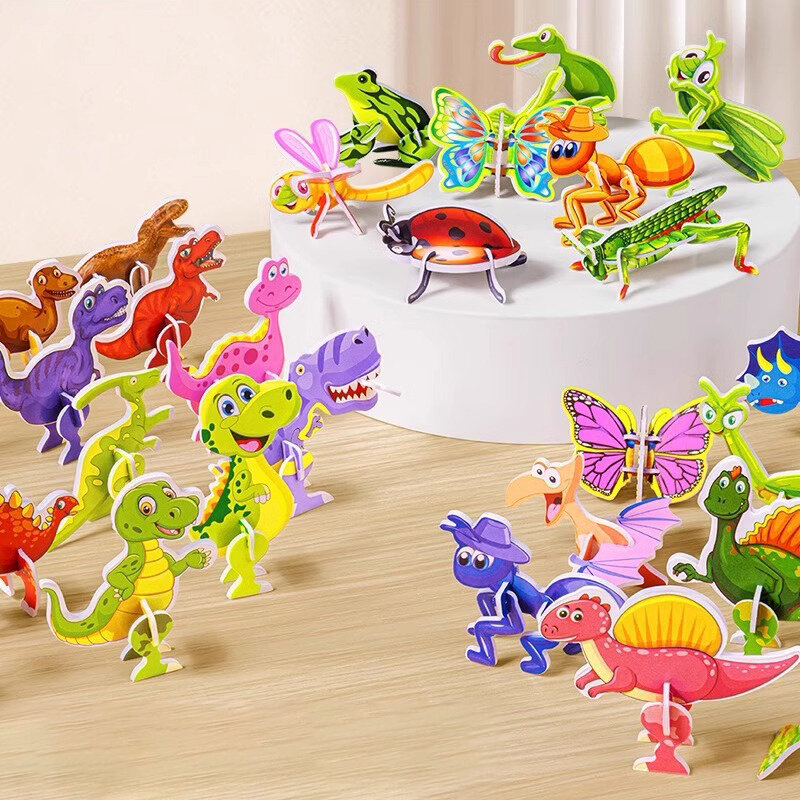 Rompecabezas 3D de dibujos animados para niños y niñas, juguetes educativos de 25 piezas, artesanías artísticas de dibujos animados, regalos