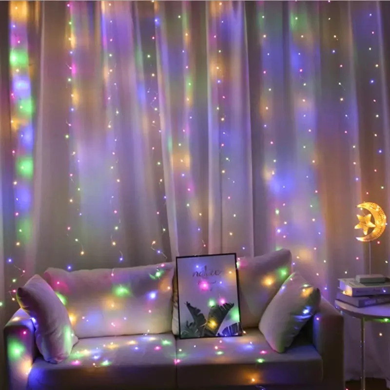 Vorhang LED Lichter Schnur Weihnachts dekoration Girlande Festival Dekoration für Schlafzimmer Home Holiday Hochzeit Lichterketten