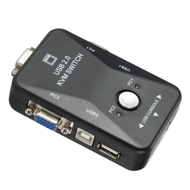 Commutateur KVM 2 ports USB 2.0 USB-B VGA SVGA Sélecteur Splitter Box pour 2 growShare One Moniteur Souris Clavier Imprimante Scanner