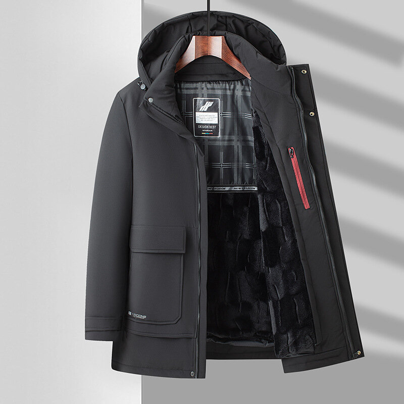 Nuova giacca invernale da uomo in pile abbigliamento spesso caldo con cappuccio imbottito giacca a vento maschile cappotto freddo Parka impermeabile Plus Size 5XL