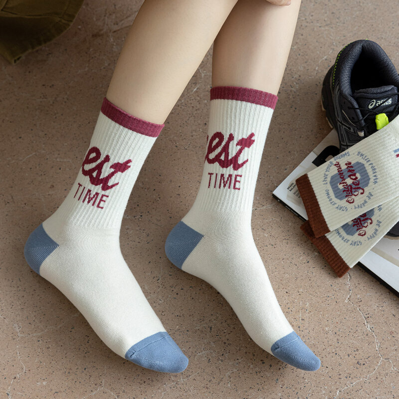 Calcetines cortos de algodón para mujer, medias de estilo Retro para hacer ejercicio, Trekking, gimnasio, 3 pares