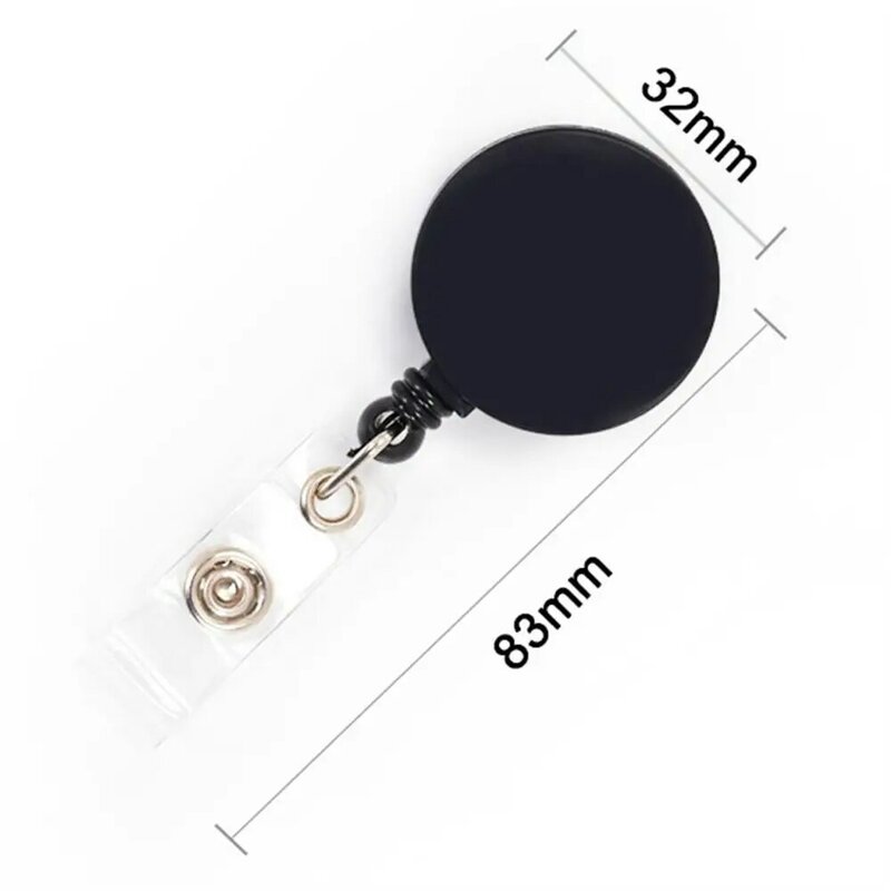 Nylon Rope Retractable Badge Reels Belt Clip Anti-Lost Easy-to-pull Buckle Keychain ID Lanyard ID Cards Holder Office Supply