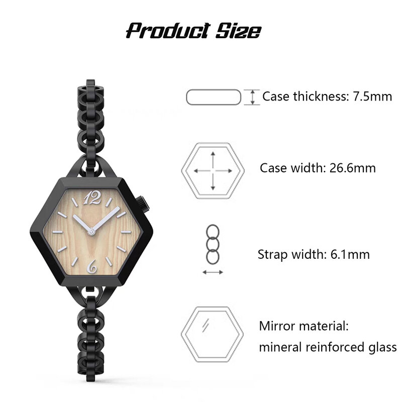 Reloj de pulsera para mujer, reloj de cuarzo analógico, resistente al agua, Hexagonal, elegante, regalo, Mini reloj de vestir