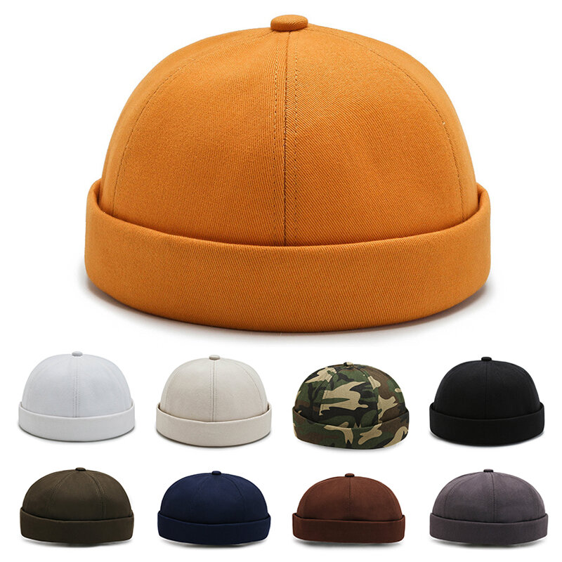男性用の通気性のある綿の帽子,無地のキャップ,カジュアル,オフロード,スイカスキンハット,ヒップホップスタイル