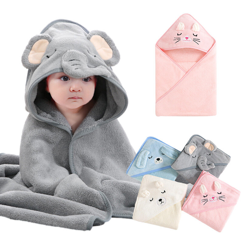 Cartoon Baby Bath Towels Soft Newborn Hooded Towel Blanket Cute Toddler Bathrobe Warm Sleeping Swaddle Wrap for Boys Girls 2023