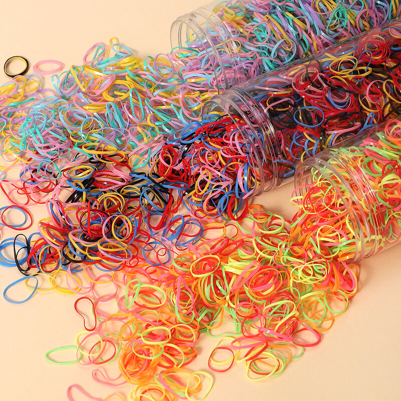 500Pcs ragazze colorate usa e getta elastico fasce elastiche per capelli fascia per bambini fasce per coda di cavallo per accessori per bambini