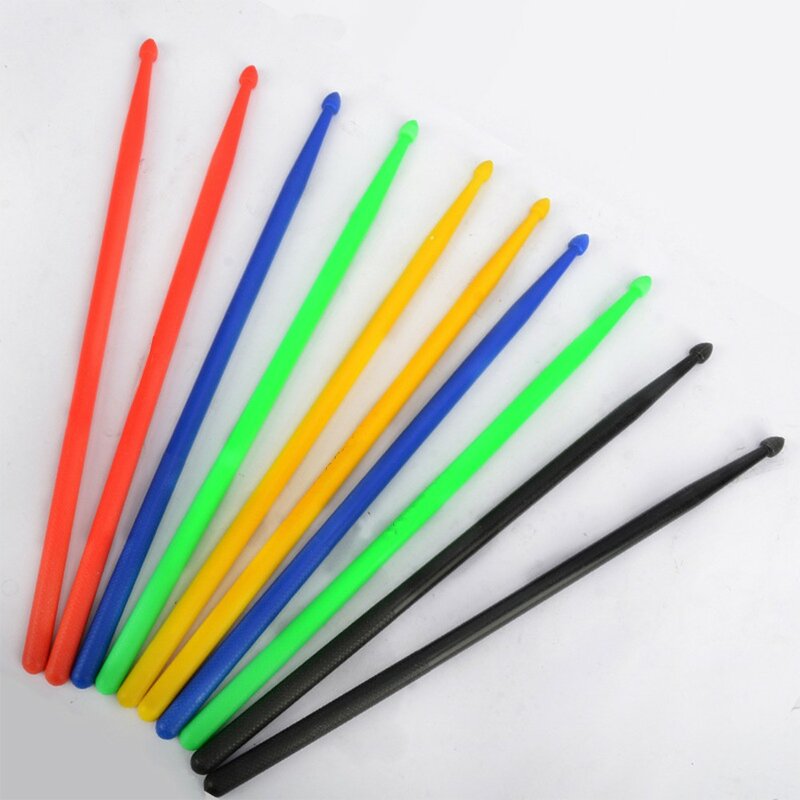 Tongkat Drum tongkat Drum aksesori Drum hitam/hijau/merah/kuning/biru Diameter 1.43cm nilon portabel Universal 1 pasang