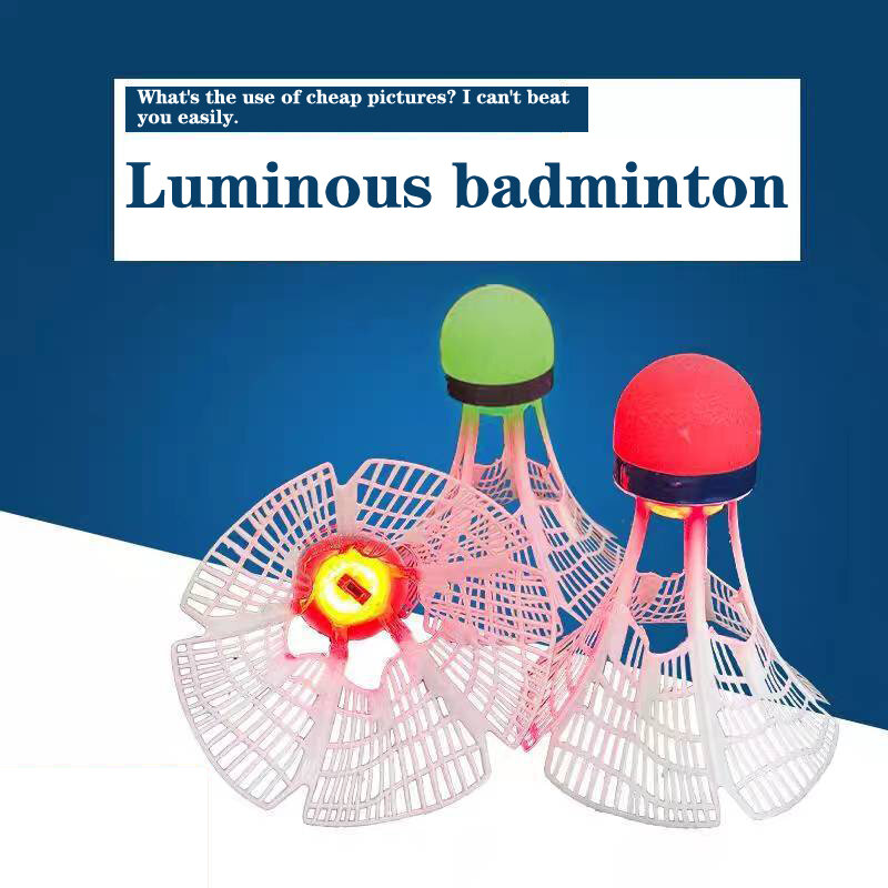 Outdoor Windproof luminosa Badminton Ball, alta elasticidade, borracha plástica, bola de treinamento, resistente, artigos esportivos
