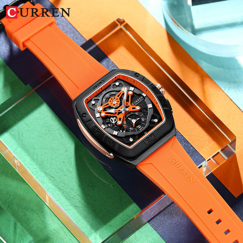 Nowy męski zegarek markowy luksusowy silikonowy pasek wodoodporny sportowy kwarcowy z chronografem zegarek wojskowy męski zegar Masculino