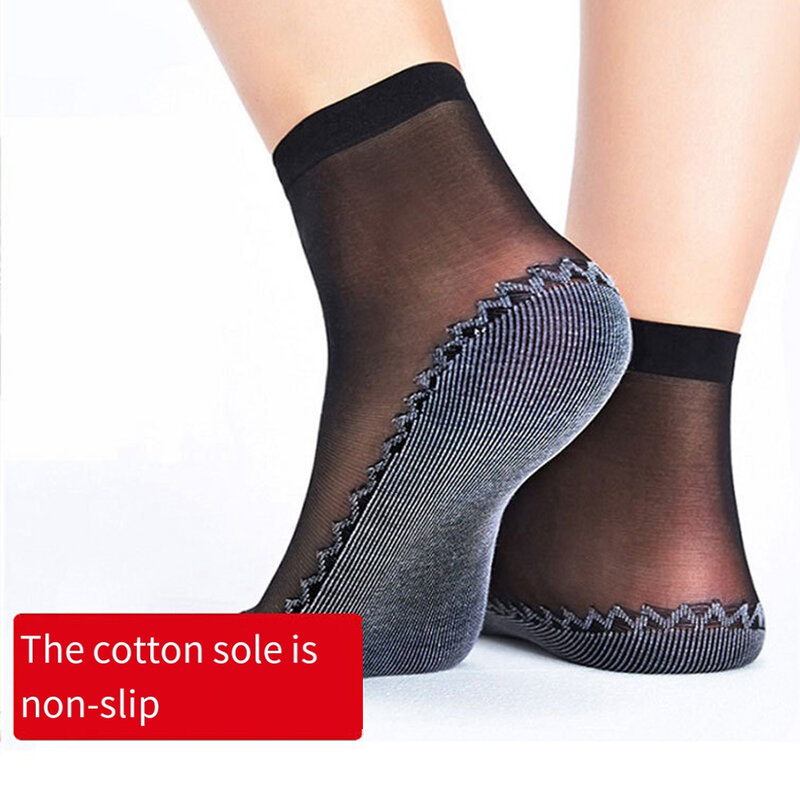 Spring Summer Women Soft Velvet Silk Socks Patchwork Non-Slip Ladies Ultrathin Breathable Comfortable Casual Low Tube Sock