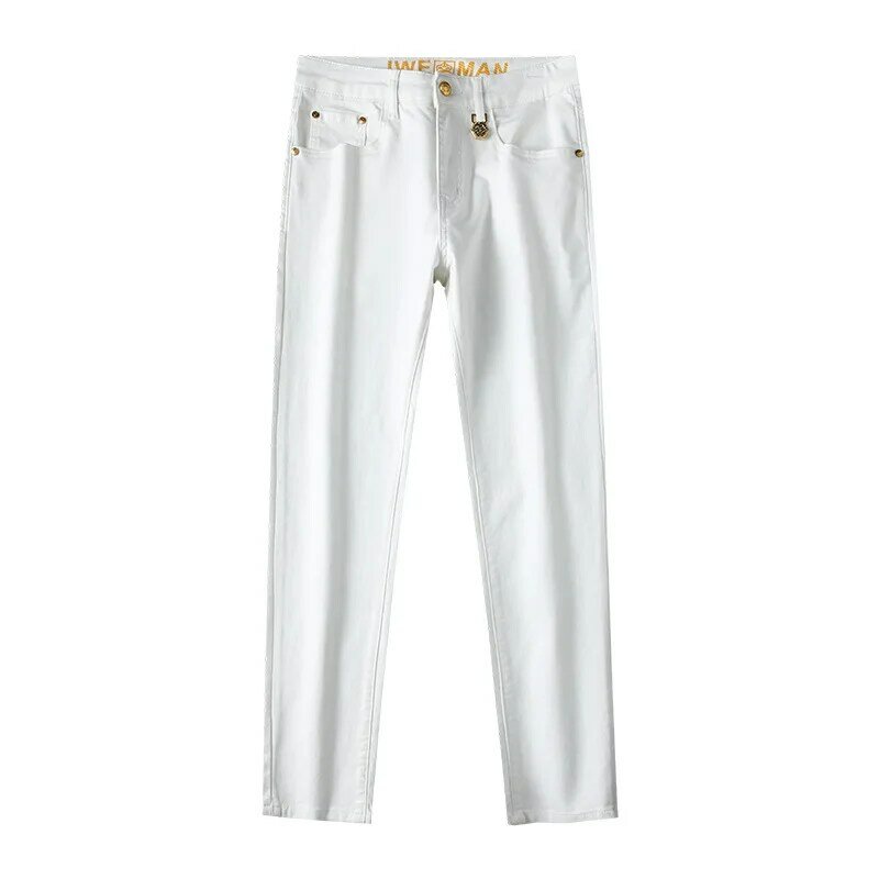 Jeans Men's Summer Thin Stretch Slim-Fitting, Fashion and All-Matching Men's Fashion Wear Simple Solid Color Long Pants