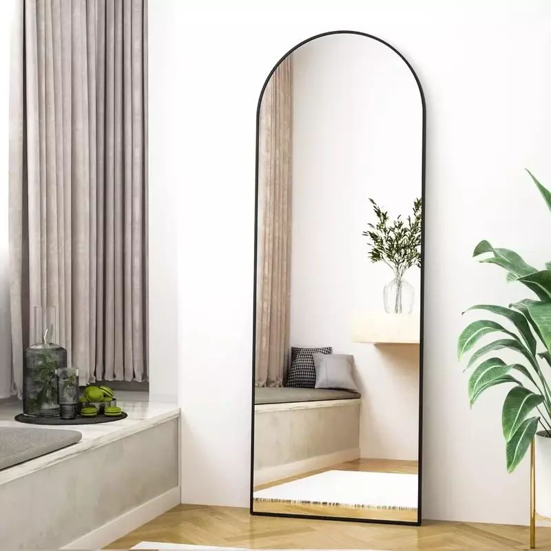 Espejo de longitud completa para colgar en la pared, soporte arqueado para dormitorio, vestidor, espejos inclinados de pie