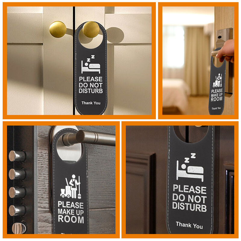3Pcs Door Hanger Sign Hotel Hanger Do Not Disturb Make Up Signs Hotel Please Do Not Disturb Clean Sided Doors