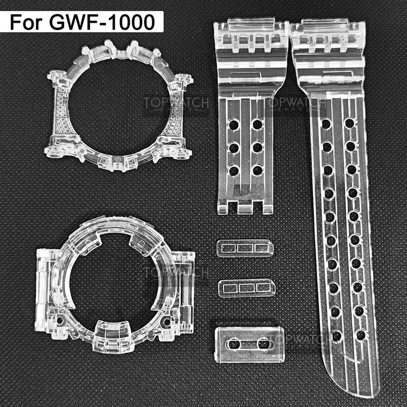 gwf1000 for GWF-1000 Strap Rubber Watchband Ice Transparent Silicone Watch Bands Case Cover Waterproof Sport Watchbands tools