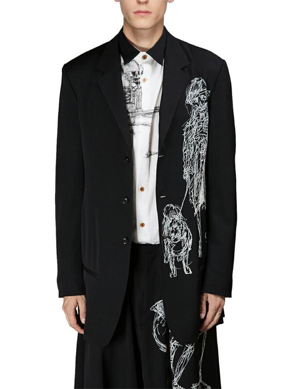 -Traje de Yohji Yamamoto Unisex, chaqueta informal de talla grande con traje y blazer, para hombre y mujer, 2022