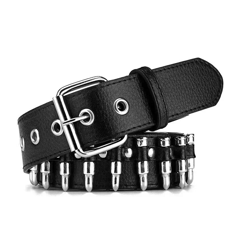 2024 New Fashion Men Women Leather Punk with Hollow Rivets Luxury Brand with Personality Rock Wild Adjustable Young Trend Belt