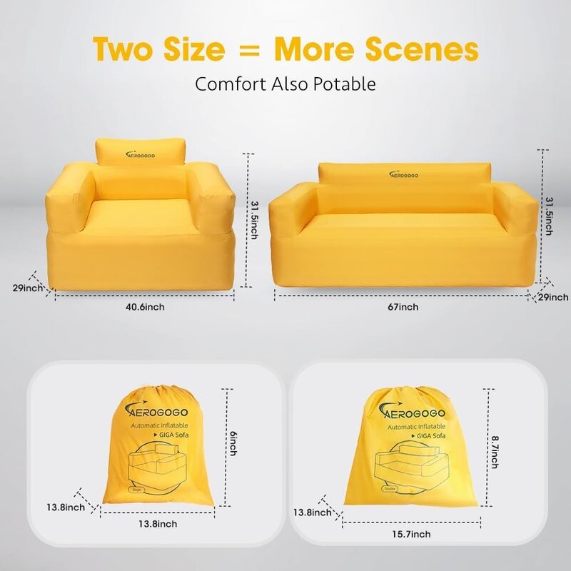 Chaise longue gonflable aste avec pompe à air intégrée, canapé, sièges, mobilier d'extérieur