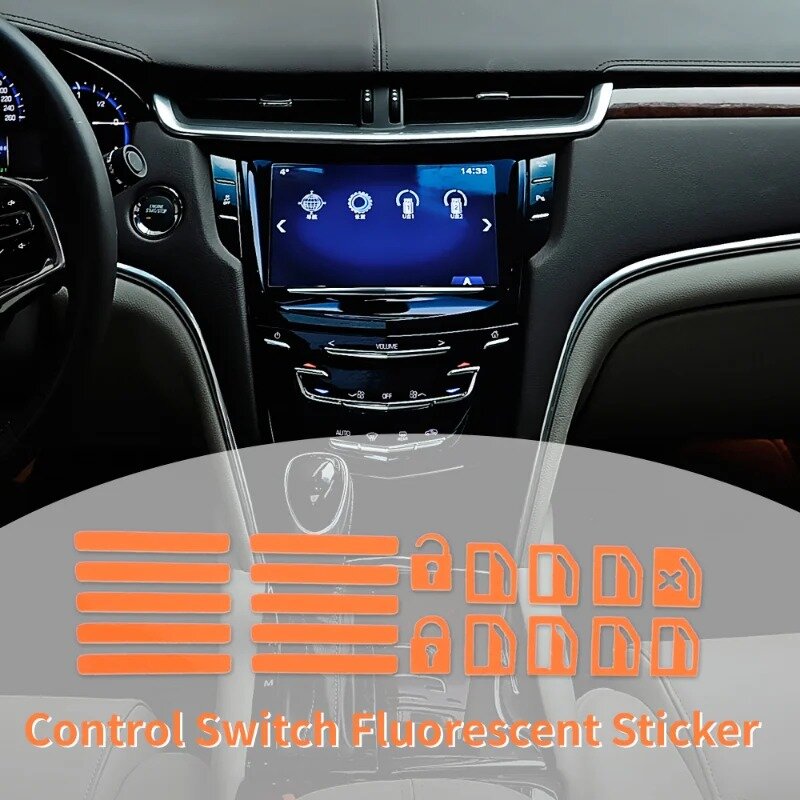 Car Window Button Luminous Sticker Lifter Switch Night Fluorescent Decals Cars Interior Stickers Auto Accessories car sticker