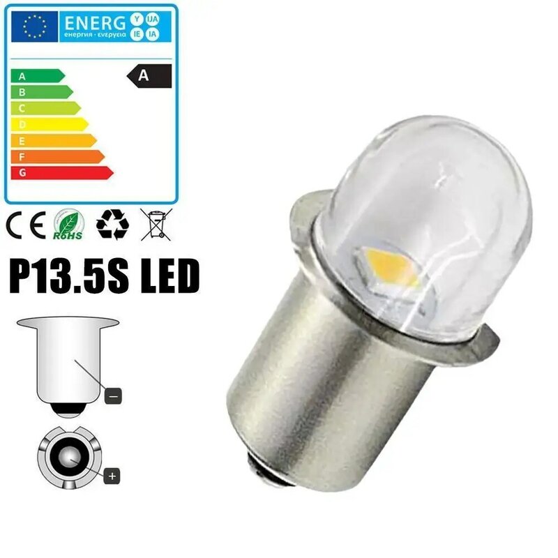 P13.5S Base LED Upgrade Bulbs White Maglite Flashlight Warm White 3000K White 6000K DC6V-12V Replacement Bulbs Torches Work Lamp