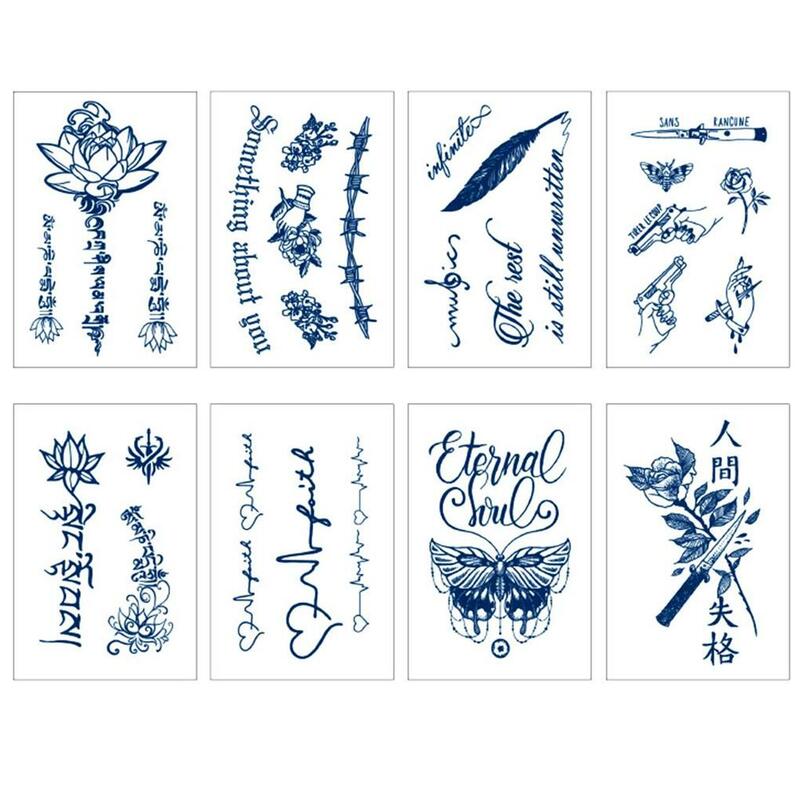 Tatuajes temporales de moda y duraderos, pegatina falsa con varios patrones, hierbas naturales