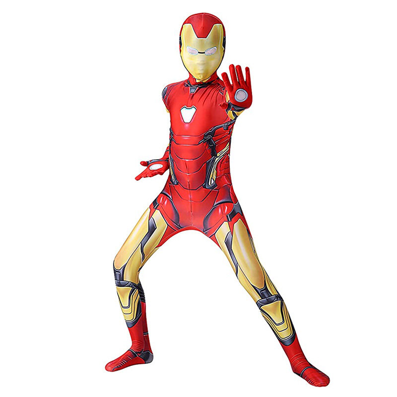 Disfraz de Iron Man de Marvel para niños, mono de Los Vengadores, superhéroe, fiesta de carnaval, Halloween