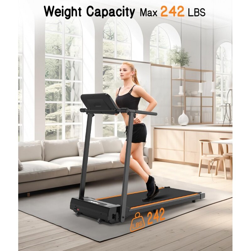 Folding Treadmill, Under Desk  for Home with 2.25HP, 12 HIIT Modes, Compact Small  Office, Space Sav