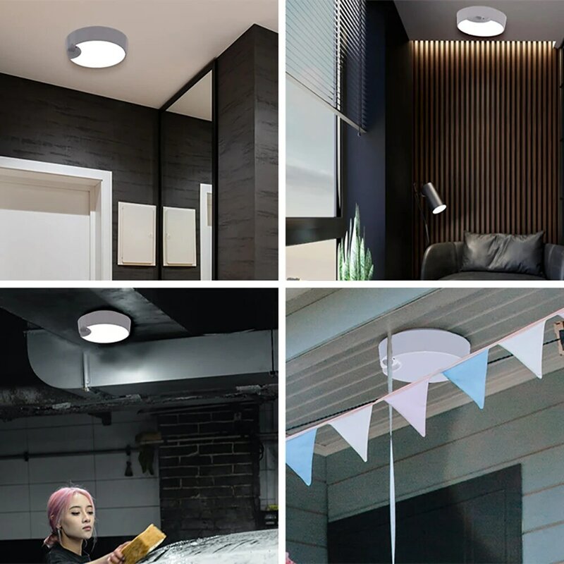 LED Ceiling Lights 400lm 6000k Battery Powered PIR Induction Night Light Automatic Human Body Sensing Ceiling Lamp For Corridor