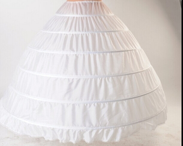 สีขาวใหม่6 Hoops Petticoats คึกคักสำหรับ Ball ชุดแต่งงานชุดกระโปรงเจ้าสาวอุปกรณ์เสริม Crinolines กระโปรง