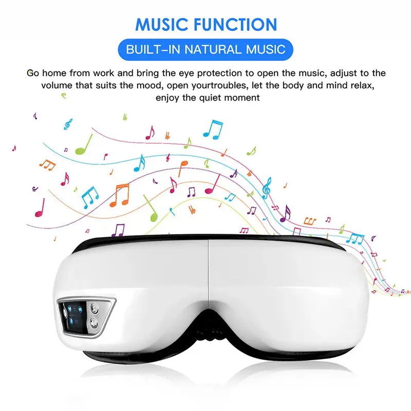 العين مدلك مع الحرارة الاهتزاز 6D الذكية وسادة هوائية الكهربائية العين تدليك أداة عيون الرعاية نظارات الجمال مع الموسيقى بلوتوث