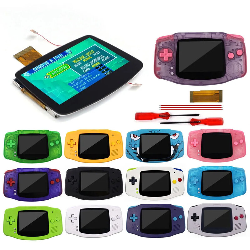 Kits de retroiluminação LCD laminados IPS para Nintendo GameBoy, GBA drop-in V5, tela avançada de alto brilho, novo, 2023
